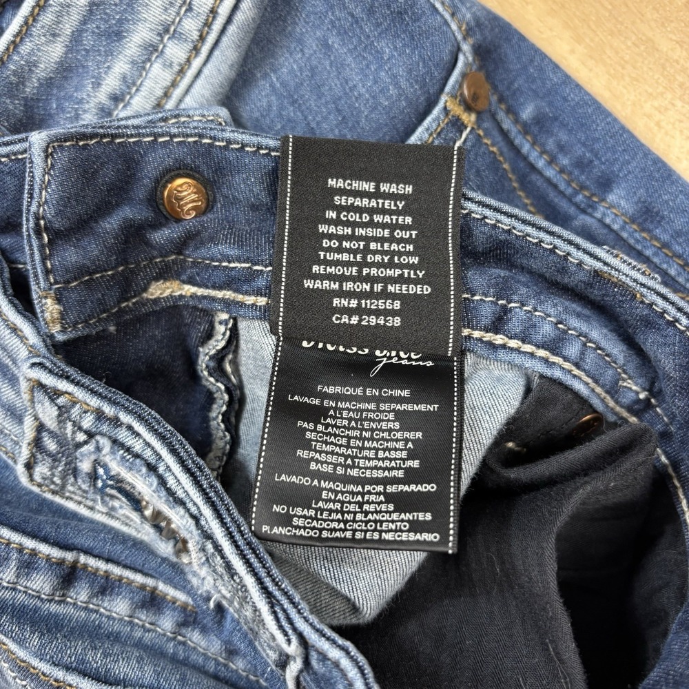 Miss Me Signature Ankle Skinny Jeans Size 29 Y2K Distressed Embroidered - Picture 10 of 10